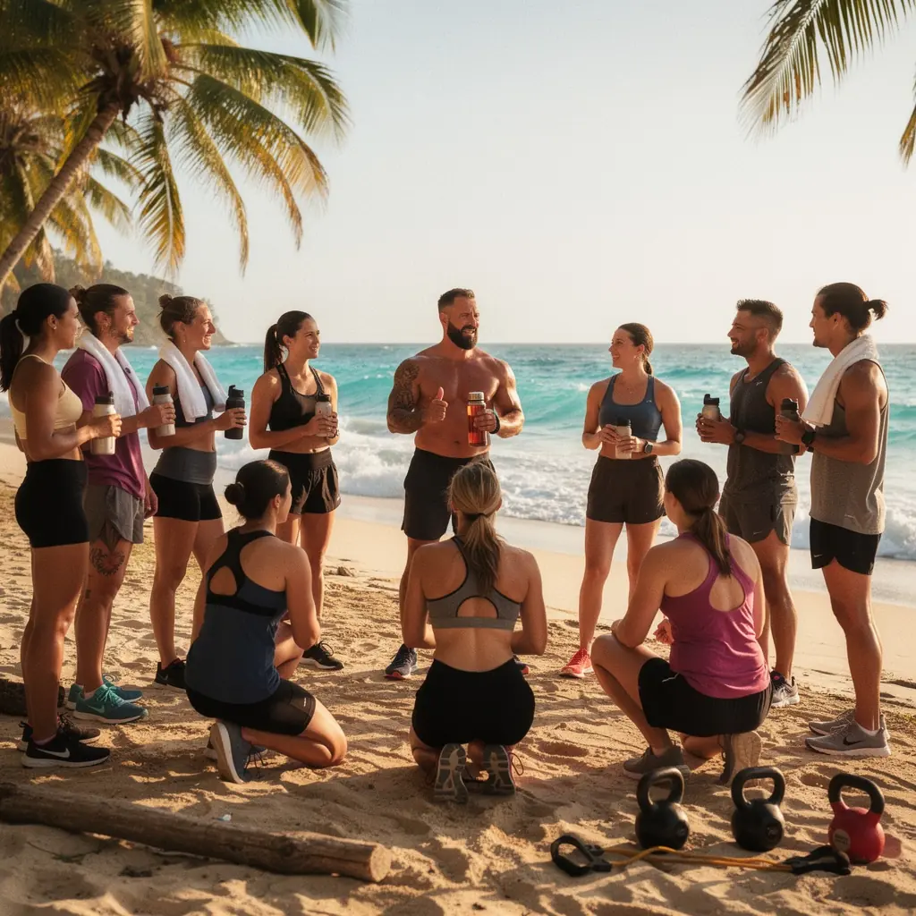 Muškarac uživa u šalici čaja nakon napornog vježbanja, ističući važnost oporavka.