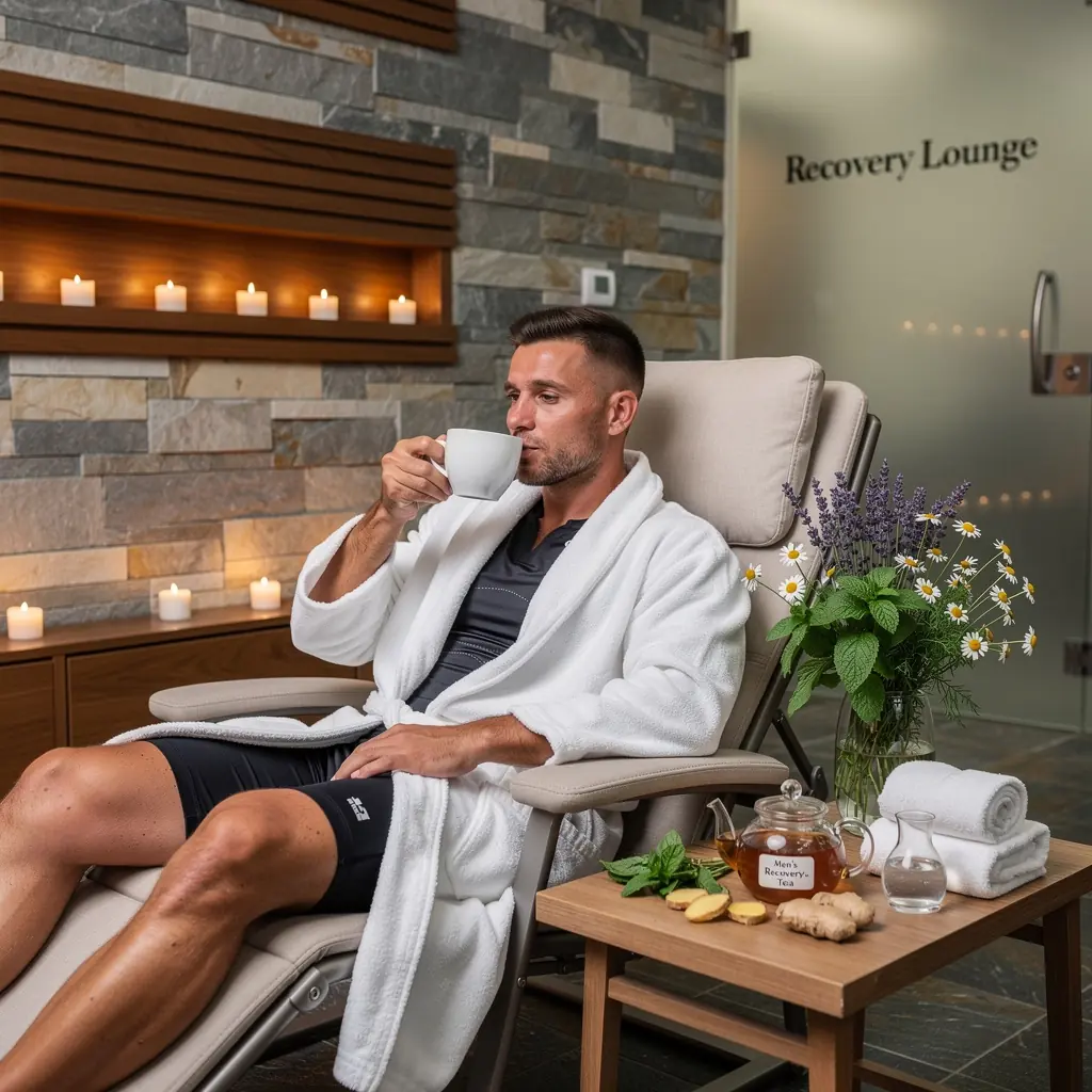 Zeleni čaj s biljem namijenjen oporavku mišića nakon vježbanja.